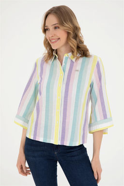 Женская мятная рубашка с длинным рукавом Неожиданная скидка в корзине - U.s. polo assn фото 3