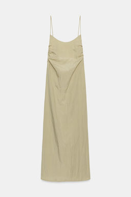 VESTIDO MIDI FLUIDO ESPALDA DESCUBIERTA / Beige / Verde - Zara фото 5