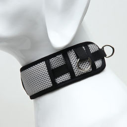 Ошейник дышащий для собак средних и крупных пород, размер М, 34-50 х 6 см, серый - Пижон фото 2