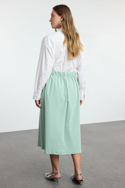 Mint Beli Lastikli Paper Touch Klos Midi Etek TWOAW25ET00074 - Trendyolmilla фото 5