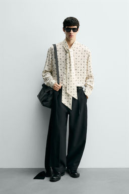 PAISLEY PRINT SHIRT WITH TIED DETAIL