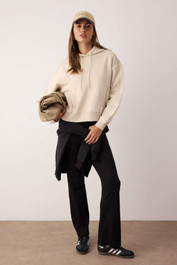 Tas Oversize/Genis Kal?p Kal?n Ici Polarl? Orme Sweatshirt TWOAW26SW00209