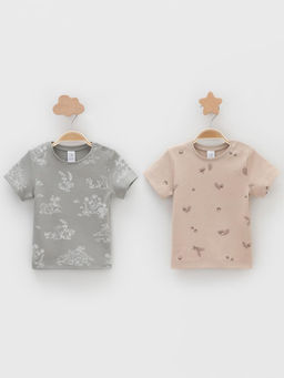 К 301156-2уп/оливковый Н081,тем.бежевый Н106 набор фуфайка (футболка) яс