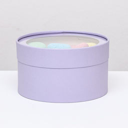 Подарочная коробка Wewak бледно-фиолетовая, завальцованная с окном, 18 х 10 см