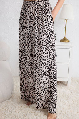 Trendyolmilla Pembe %100 Pamuklu Leopar Desenli Cepli Orme Pijama Tak?m? THMSS25PT00142  фото 4