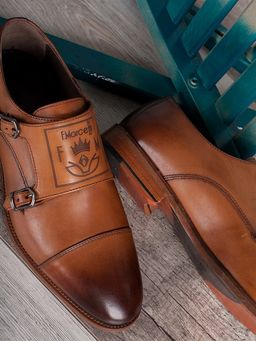 Мужские туфли/ Монки для мужчин 4008-54-L1 Рыжий - Piniolo фото 5