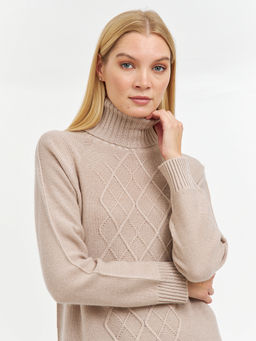 водолазка женская удлиненная с узором из ромбов - Glenfield фото 2