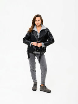 Босоногие ботинки 208.NATAbl.Серый замок замша/шерсть