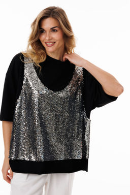 Блуза Lars Style 1054 черный, металлик