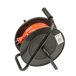 YX10-004 /UCK-4N/2x1,00/20M/S ORANGE/BLACK Удлинитель силовой на пластиковой катушке, б/з, 4 гнезда, 20м (ПВС 2х1), 10A. Оранжевый/черный. TМ Uniel