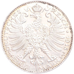 Монета 3 марки 1915 года A Германия (Саксен-Веймар-Эйзенах) 100 лет Великим герцогам