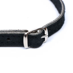Ошейник замшевый двухслойный 1 см, ОШ 28-35 см, черный - Пижон фото 3