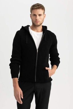 Кардиган из ткани Selanik стандартной посадки с капюшоном - Defacto фото 6