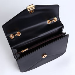 Сумка женская мессенджер на магните, 20×6×13 см, чёрная