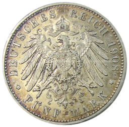 5 марок 1908 года D Германия (Бавария)