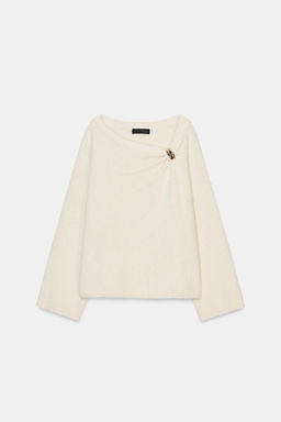 KNIT JUMPER WITH BROOCH - Zara фото 7