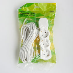 Удлинитель Luazon Lighting ECO, 3 розетки, 7 м, 16 А, 3500 Вт, ПВС 3х1 мм2, с з/к