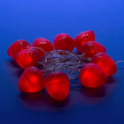 ULD-S0400-010/STB/2AA RED IP20 STRAWBERRY Гирлянда светодиодная на батарейках 2AA (не в/к), Клубника, 4м. 10 светодиодов. Красный свет. Провод прозрачный. TM Uniel.