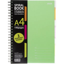 Бизнес-тетрадь 140л,кл,А4,SPIRAL BOOK Салатовый,евросп,обл.пл,раздел.84102