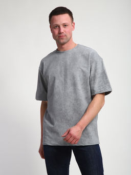 М460 Футболка оверсайз футер (серый винтаж)