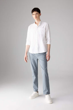 Regular Fit Normal Kesim Gabardin Chino Kanvas Pantolon Yazl?k Fermuar Cepli Duz Paca - Defacto фото 3