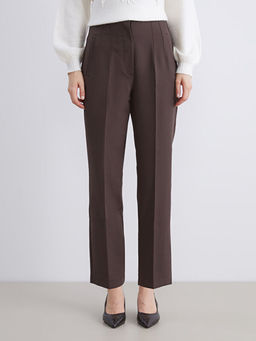 Y?ksek Bel Cigarette Pileli Kad?n Pantolon