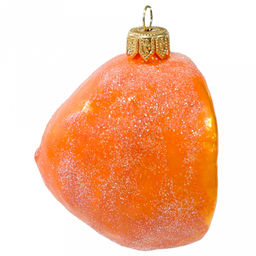 Елочная игрушка фигурка стеклянная Лимон 7,5х6х8,2см, ручная художественная роспись, подарочная упаковка (Россия) - Домашняя Мода фото 2