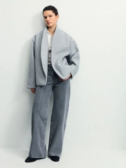 Куртка оверсайз из пальтовой ткани / Zarina  фото 3