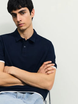 Футболка поло с констрастными вставками / Zarina