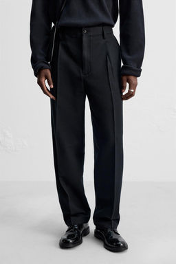 COTTON/WOOL PLEATED TROUSERS - Zara фото 5