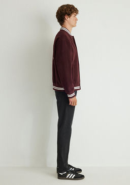 M Bask?l? Bordo Bomber Ceket - Mavi фото 3