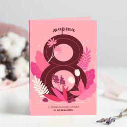 Открытка 4 шоколадки 8 марта (розовая) - 8 чудо фото 2