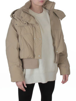 H24-033 BEIGE Куртка пуховая зимняя женская (пух)