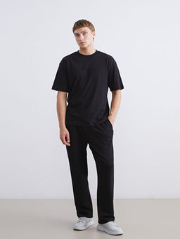 Bisiklet Yaka Bask?l? Penye Erkek Ti??rt