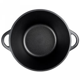 Кастрюля с антипригарным покрытием 7л, д30см "Классик", h14см, s0,4см, литые ручки, стеклянная крышка с пароотводом, подарочная упаковка (Россия)