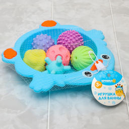 Развивающие тактильные мячики «Цыпленок тазик», в наборе 6 шт., с пищалкой, МИКС