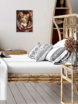 Кристальная (алмазная) мозаика ФРЕЯ ALPD-297 на подрамнике Котенок в пледе 30 х 40 см