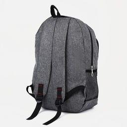 Рюкзак мужской на молнии, 3 наружных кармана, серый