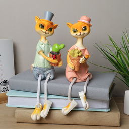 Цена за 2 шт. Фигурка Кошка висячие ножки 2 штуки набор 22 см / 9466 /уп 48/ - ГалеонТрейд фото 2