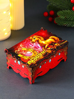 Шкатулка для украшений, подарков «Новогодний коняшка: Удачи», 14×9.3×6 см