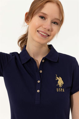 Женское темно-синее трикотажное платье - U.s. polo assn фото 2