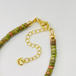 Браслет из Унакита и Солнечного камня 16,5 см + - Радуга самоцветов фото 4