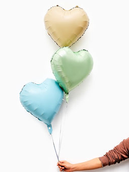 Цена за 2 шт.Воздушные шары фольгированные 17 Сердце, зелёный сатин, набор 5 шт. - Страна карнавалия фото 8