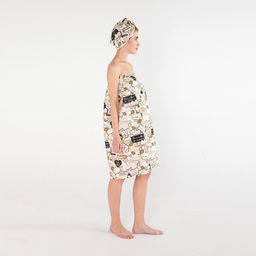 Набор для сауны Этель Девичник парео 80*144 см + чалма, вафля 200г/м2, 100% хл  фото 6