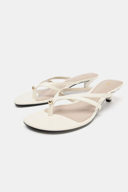 SANDALIA PIEL DETALLE / Blanco Crudo - Zara фото 4