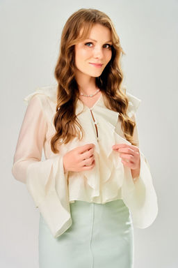 Блуза FITA 20811 экрю  фото 6