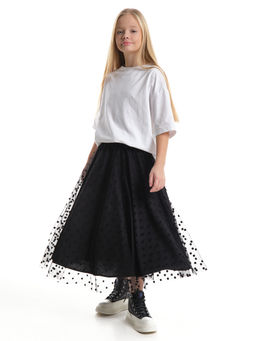 Юбка пачка длинная из фатина 22-7608 черный/зол. звезды - Mini maxi фото 44