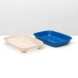 Туалет округлый с сеткой 33,5 х 25 х 6 см, бежевый/синий - Simaland фото 5