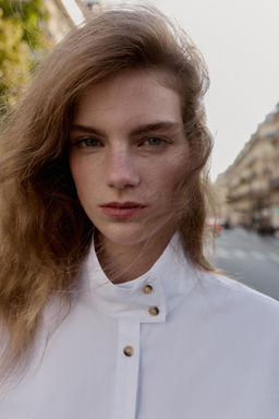 POPLIN SHIRT WITH PUFFBALL HEM - Zara фото 6