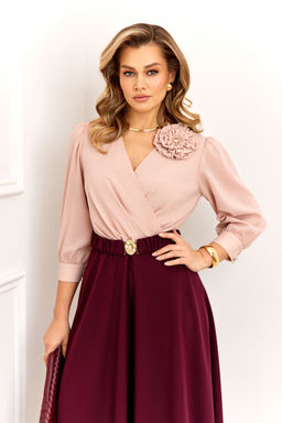 Платье AGATTI 6001 Бежево-винный